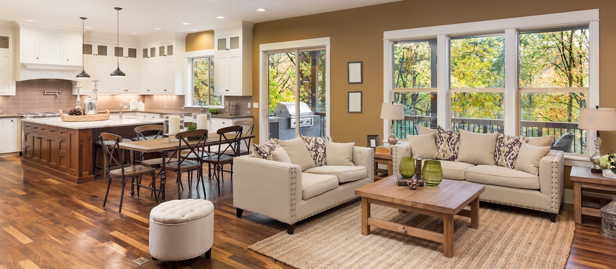 Remodeled kitchen and living room 