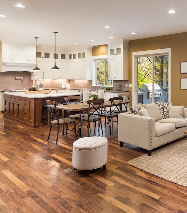 Remodeled kitchen and living room 